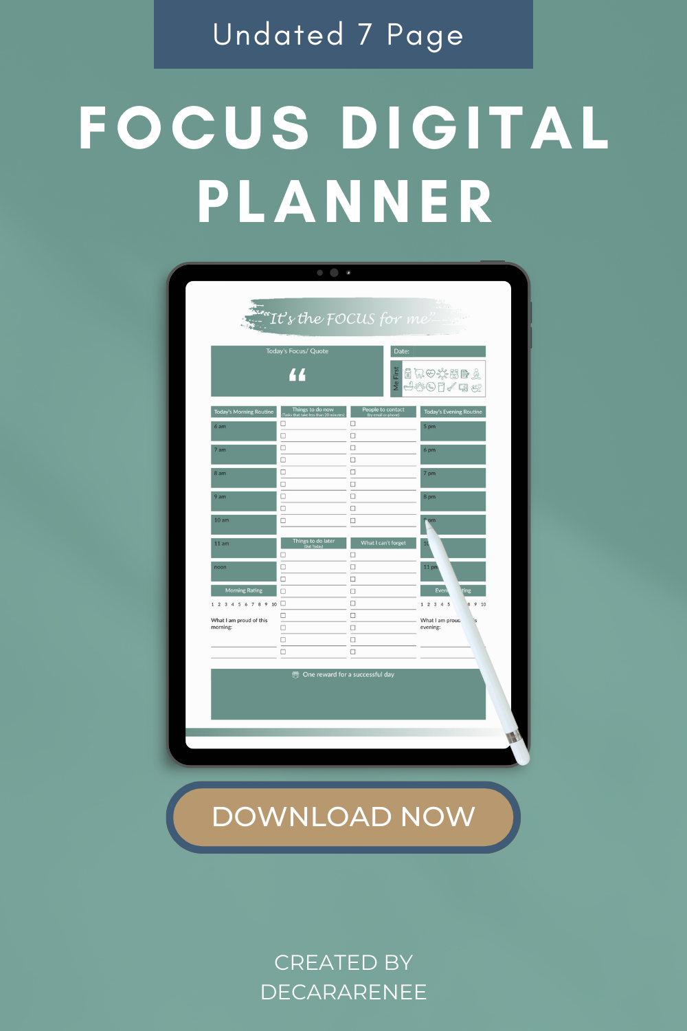 Daily Focus Digital Planner